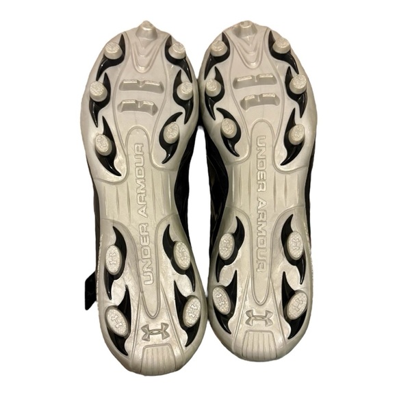 Under Armour Mens 12 Cleats Football Black Neon Green Ankle Lace Up Sports EUC - Picture 7 of 10